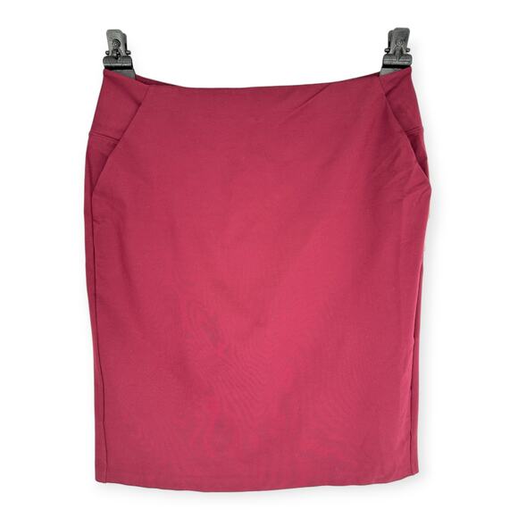 Halogen | NWT | XXL | Burgundy Field Ponte-Knit Stretchy Pull-On Pencil Skirt - Picture 3 of 10